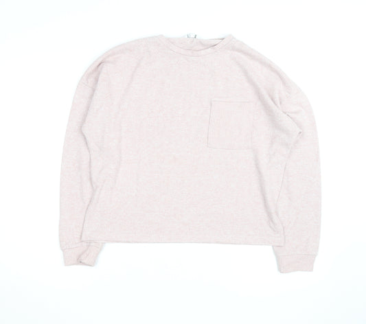 Dunelm Women’s Pink Crew Neck Long Sleeve Relaxed Fit Jumper Size 12