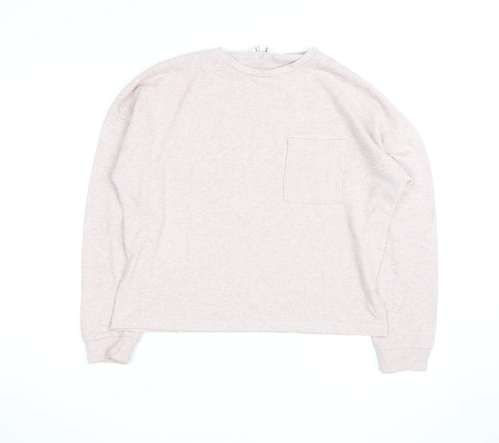 Dunelm Women’s Pink Crew Neck Long Sleeve Relaxed Fit Jumper Size 12