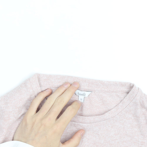 Dunelm Women’s Pink Crew Neck Long Sleeve Relaxed Fit Jumper Size 12