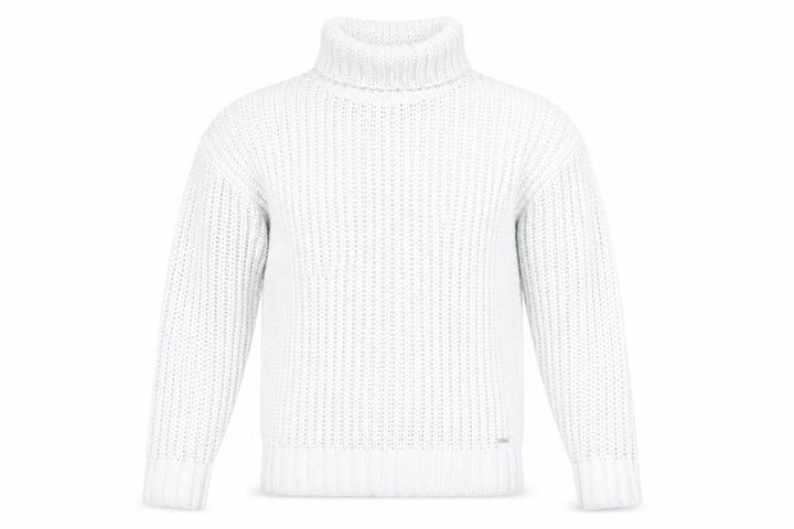 Hollister Men’s White Chunky Roll Neck Cotton Jumper XS
