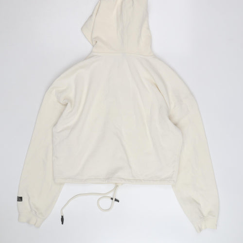 H&M Divided Women’s Beige NASA Cropped Hoodie Size S Drawstring Hem