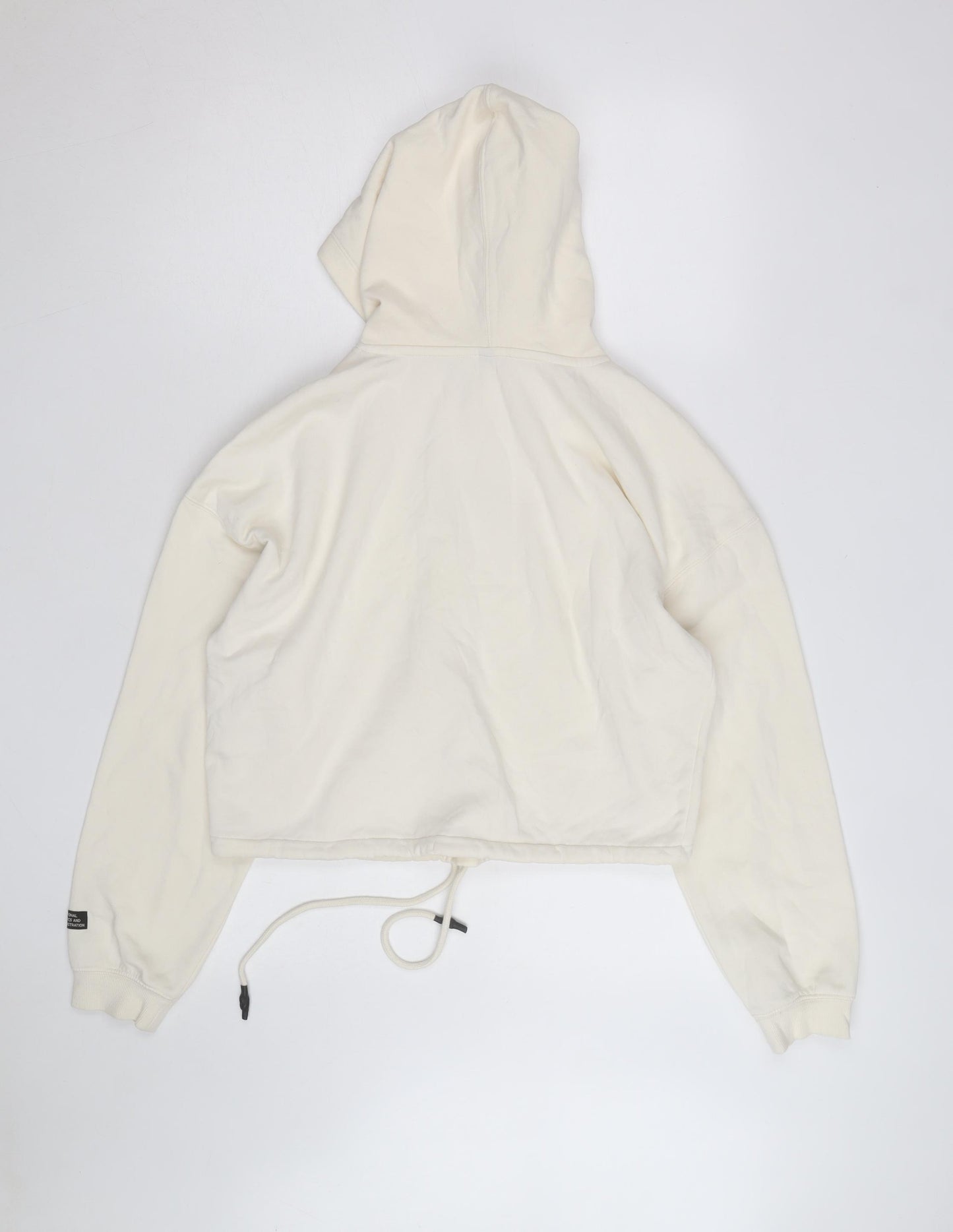 H&M Divided Women’s Beige NASA Cropped Hoodie Size S Drawstring Hem