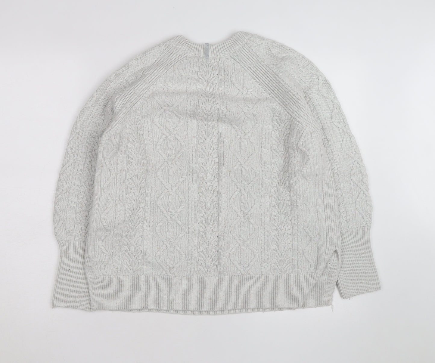 Marks and Spencer Womens Ivory Cable-Knit Button Jumper Size 12
