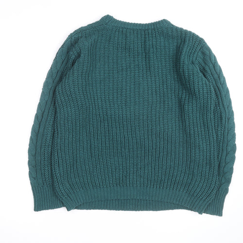 Bench Angels Womens Green Cable Knit Pullover Jumper Size 14