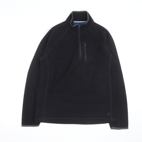 Marks and Spencer Mens Black Fleece 1/4 Zip Sweatshirt Size S
