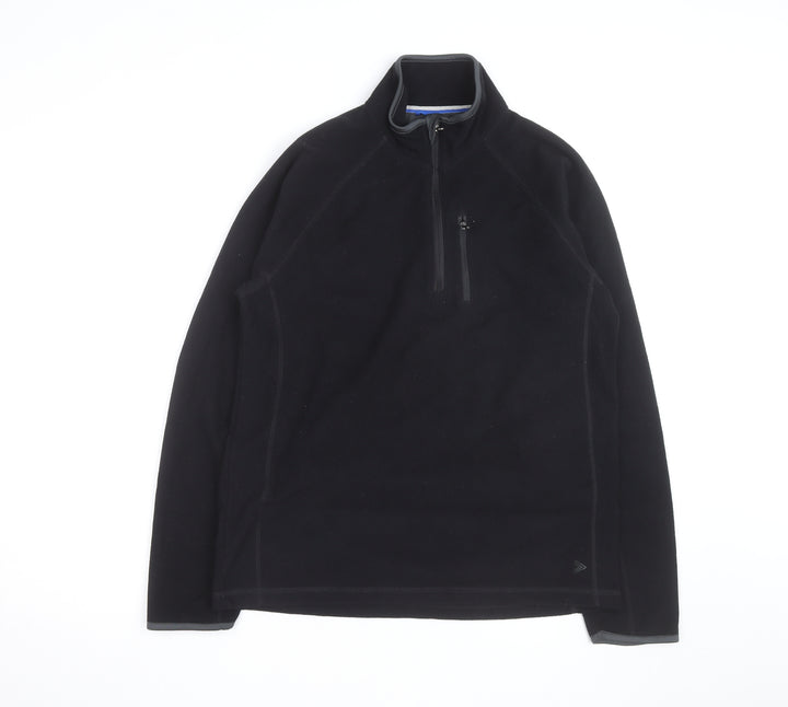 Marks and Spencer Mens Black Fleece 1/4 Zip Sweatshirt Size S