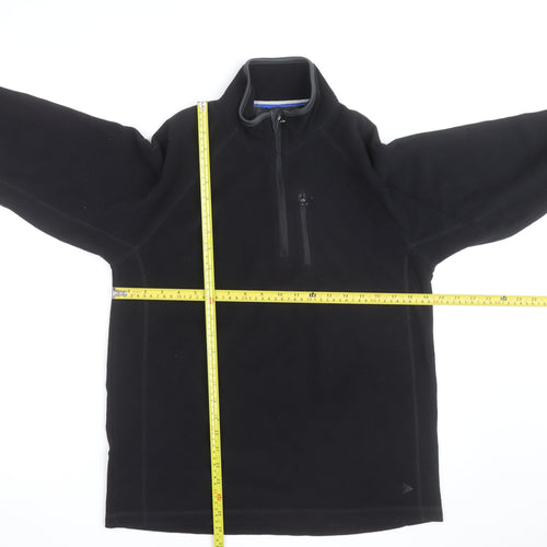 Marks and Spencer Mens Black Fleece 1/4 Zip Sweatshirt Size S