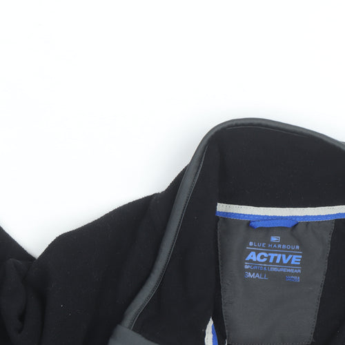 Marks and Spencer Mens Black Fleece 1/4 Zip Sweatshirt Size S