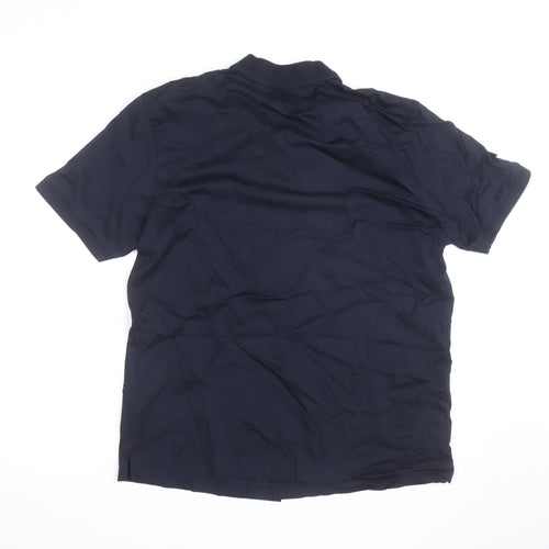 Marks and Spencer Autograph Men's Blue Supima Cotton Short Sleeve Button-Up Shirt M