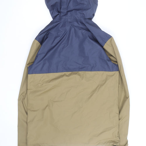 Quechua Men's Blue Brown Waterproof Hooded Hiking Jacket Size L