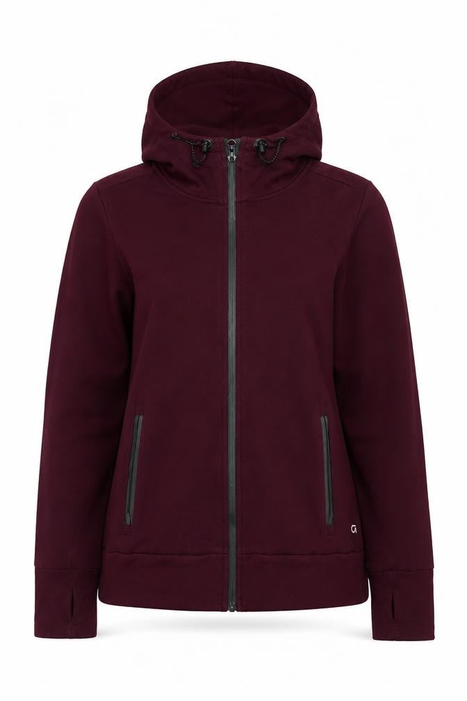 GapFit Women’s Burgundy Full Zip Hoodie M Cotton Blend
