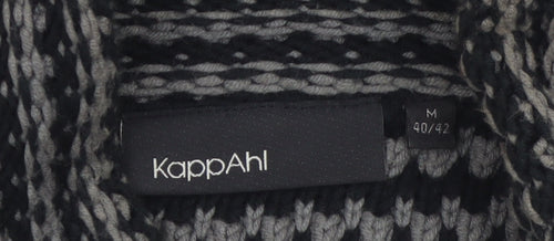 KappAhl Women's Grey Striped Chunky Knit Cardigan Size 14