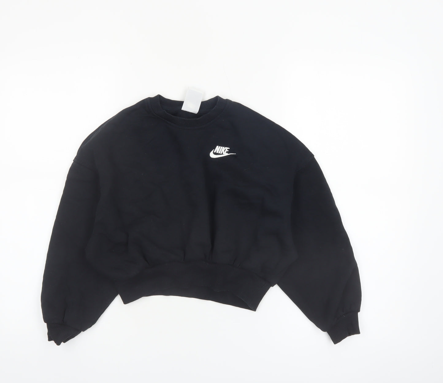 Nike Girls Black Pullover Fleece Sweatshirt Size 8-9 Years Regular Fit