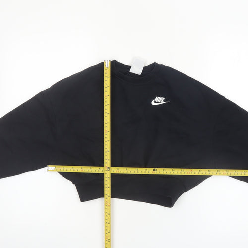 Nike Girls Black Pullover Fleece Sweatshirt Size 8-9 Years Regular Fit