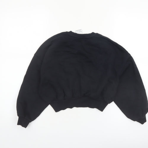 Nike Girls Black Pullover Fleece Sweatshirt Size 8-9 Years Regular Fit