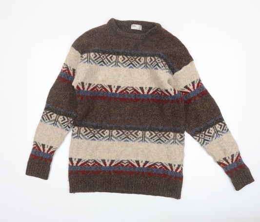 BHS Women’s Brown Fair Isle Shetland Wool Jumper L
