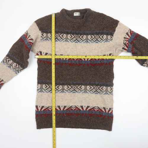 BHS Women’s Brown Fair Isle Shetland Wool Jumper L