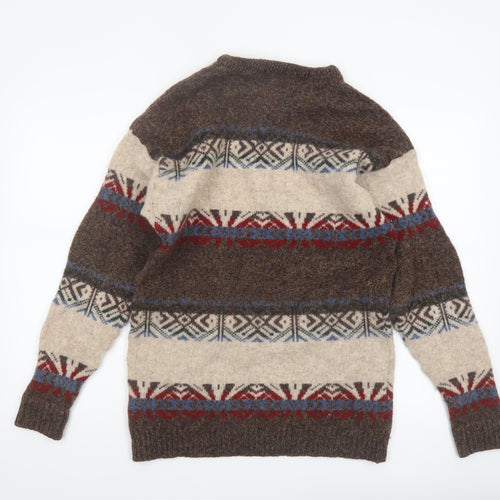 BHS Women’s Brown Fair Isle Shetland Wool Jumper L