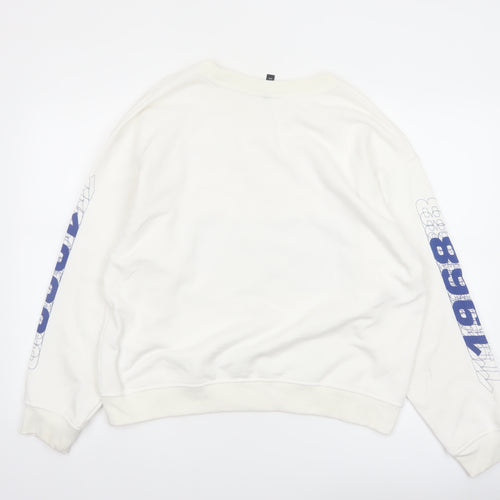 H&M Divided Women White Hot Wheels Racing Graphic Pullover Sweatshirt Size 12