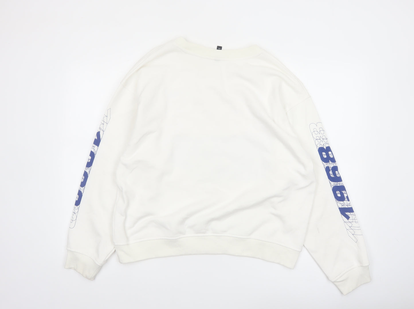 H&M Divided Women White Hot Wheels Racing Graphic Pullover Sweatshirt Size 12