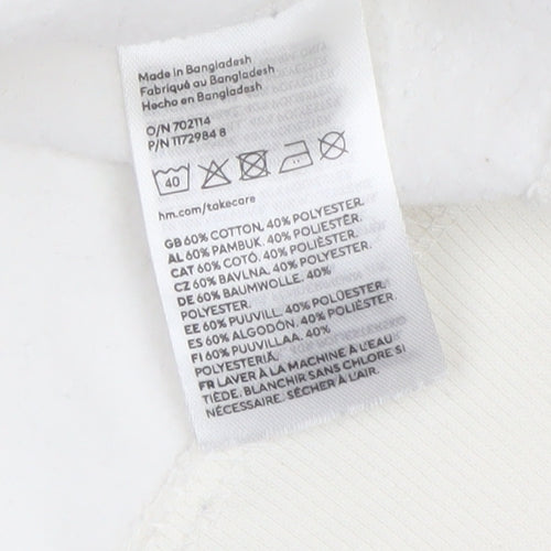 H&M Divided Women White Hot Wheels Racing Graphic Pullover Sweatshirt Size 12