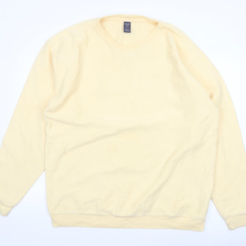 Lands' End Men's Beige Cotton V-Neck Sweatshirt L Tall