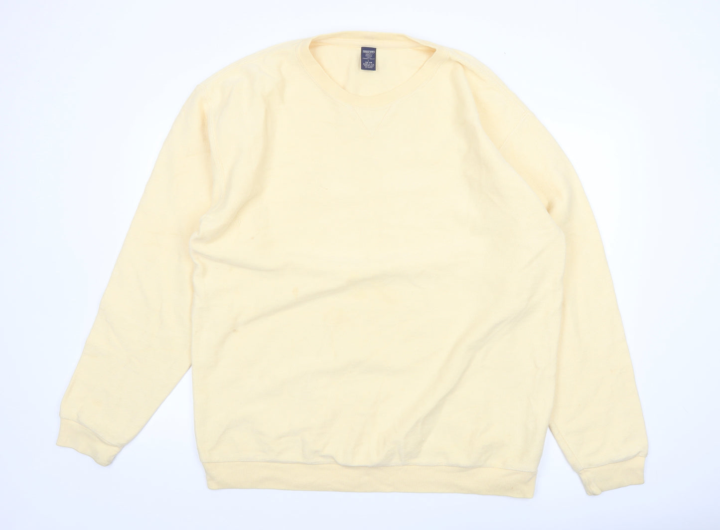 Lands' End Men's Beige Cotton V-Neck Sweatshirt L Tall