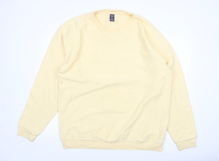 Lands' End Men's Beige Cotton V-Neck Sweatshirt L Tall