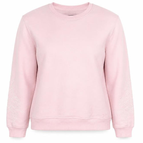 Crew Clothing Women Pink Embroidered Sweatshirt Size 8 Cotton Blend