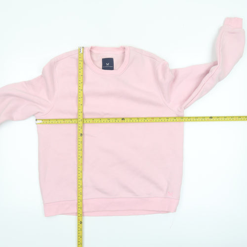 Crew Clothing Women Pink Embroidered Sweatshirt Size 8 Cotton Blend