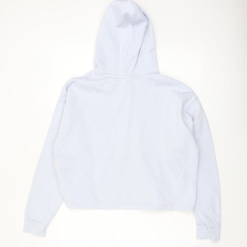 Puma Women's Light Blue Pullover Hoodie Medium Cotton Blend