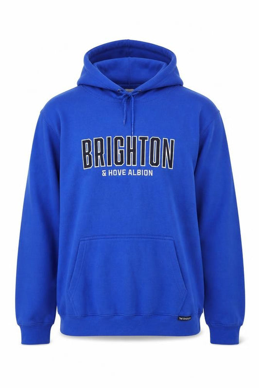 Front view of Brighton & Hove Albion Men’s Blue 2XL Pullover Hoodie