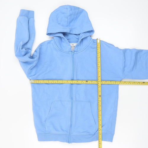Marks and Spencer Boys Blue Full Zip Hoodie 11-12 Years Cotton Blend