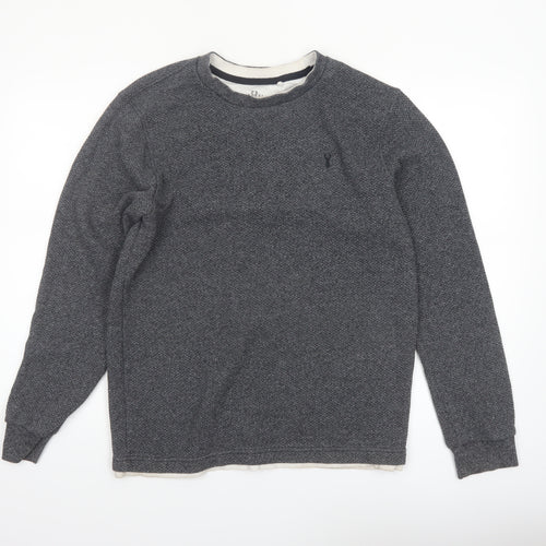 Next Men's Grey Regular Fit Long Sleeve Casual Knit Top M