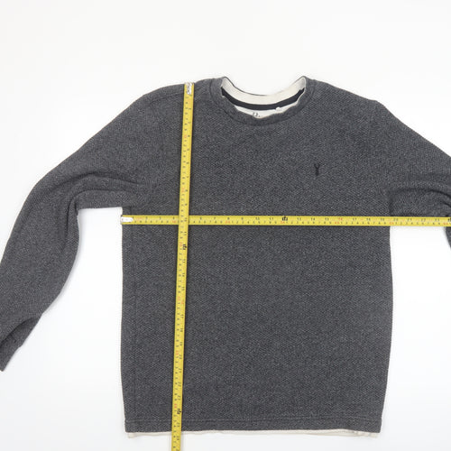 Next Men's Grey Regular Fit Long Sleeve Casual Knit Top M