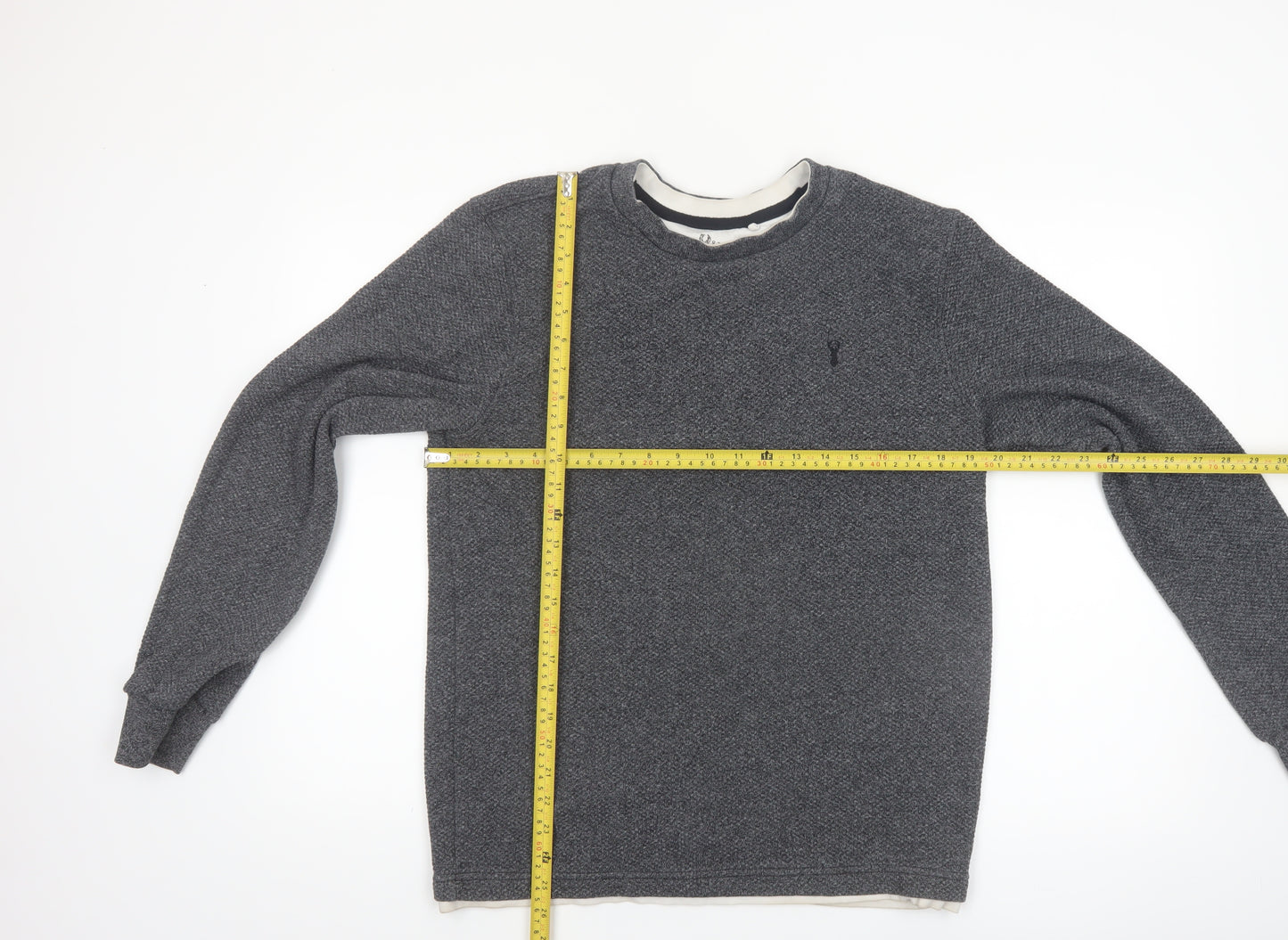 Next Men's Grey Regular Fit Long Sleeve Casual Knit Top M