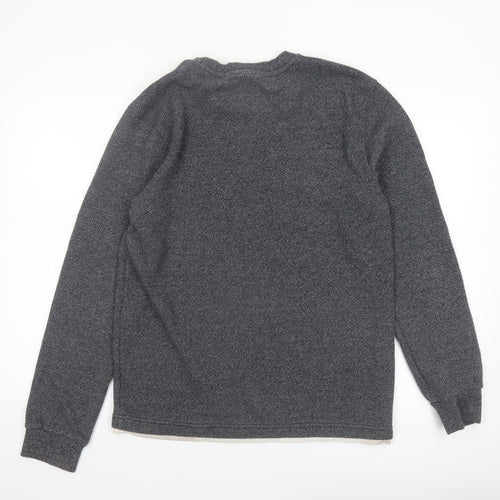 Next Men's Grey Regular Fit Long Sleeve Casual Knit Top M