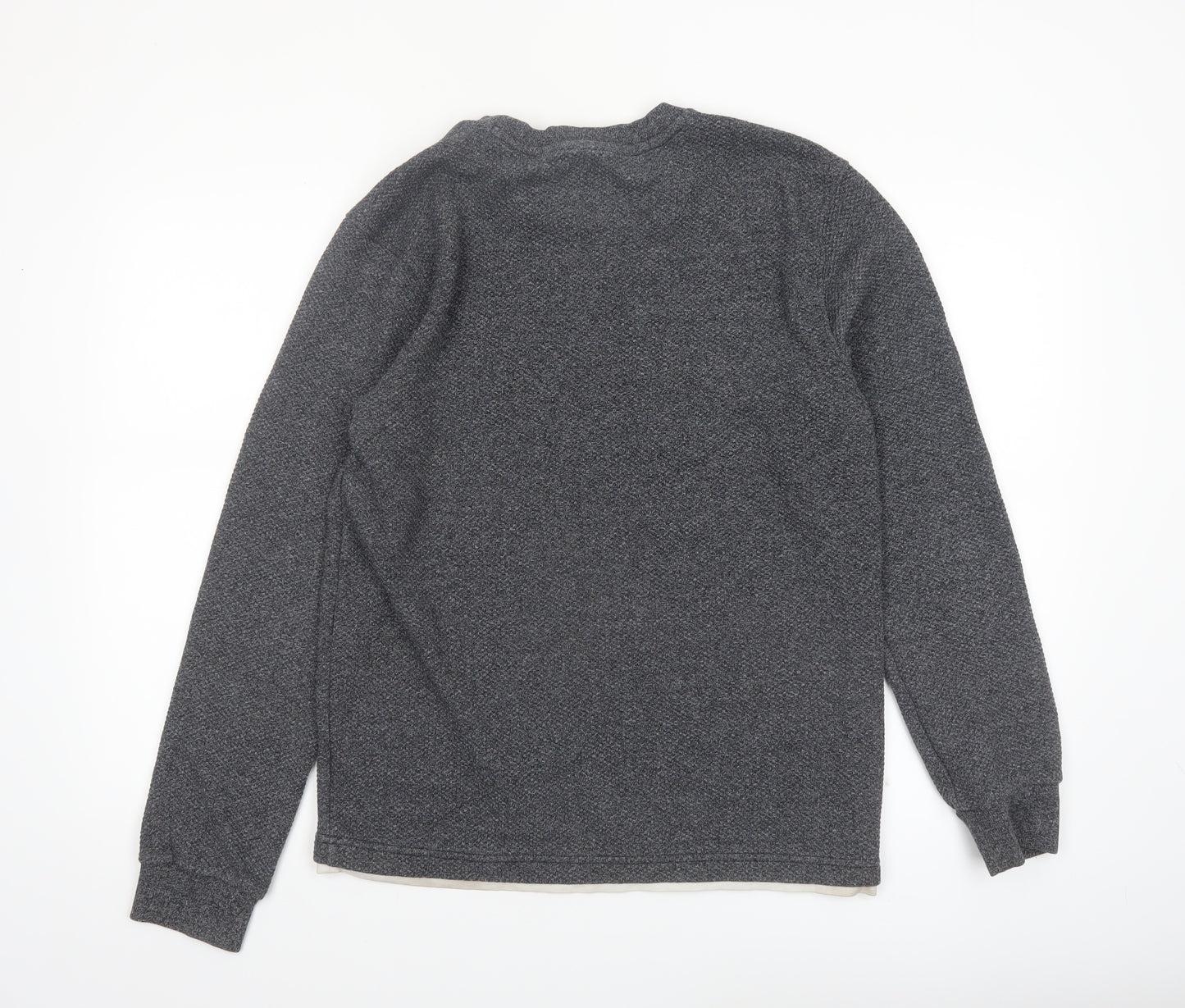 Next Men's Grey Regular Fit Long Sleeve Casual Knit Top M