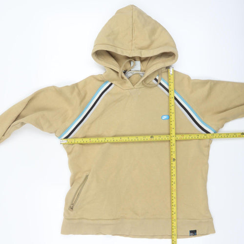 Nike Women Beige Hooded Pullover Sweatshirt L Cotton Blend