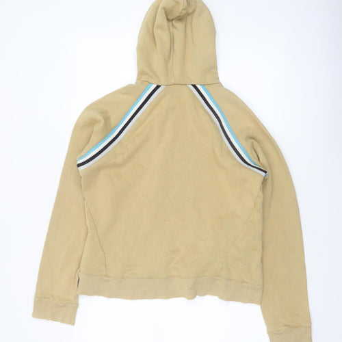 Nike Women Beige Hooded Pullover Sweatshirt L Cotton Blend