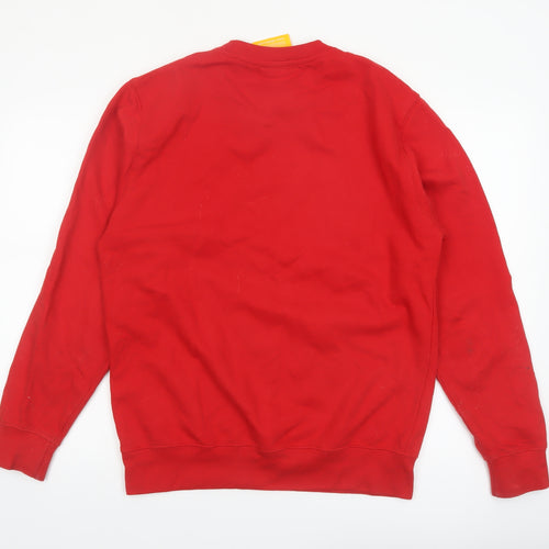 ALLRIOT Men Red Graphic Pullover Sweatshirt M Long Sleeve