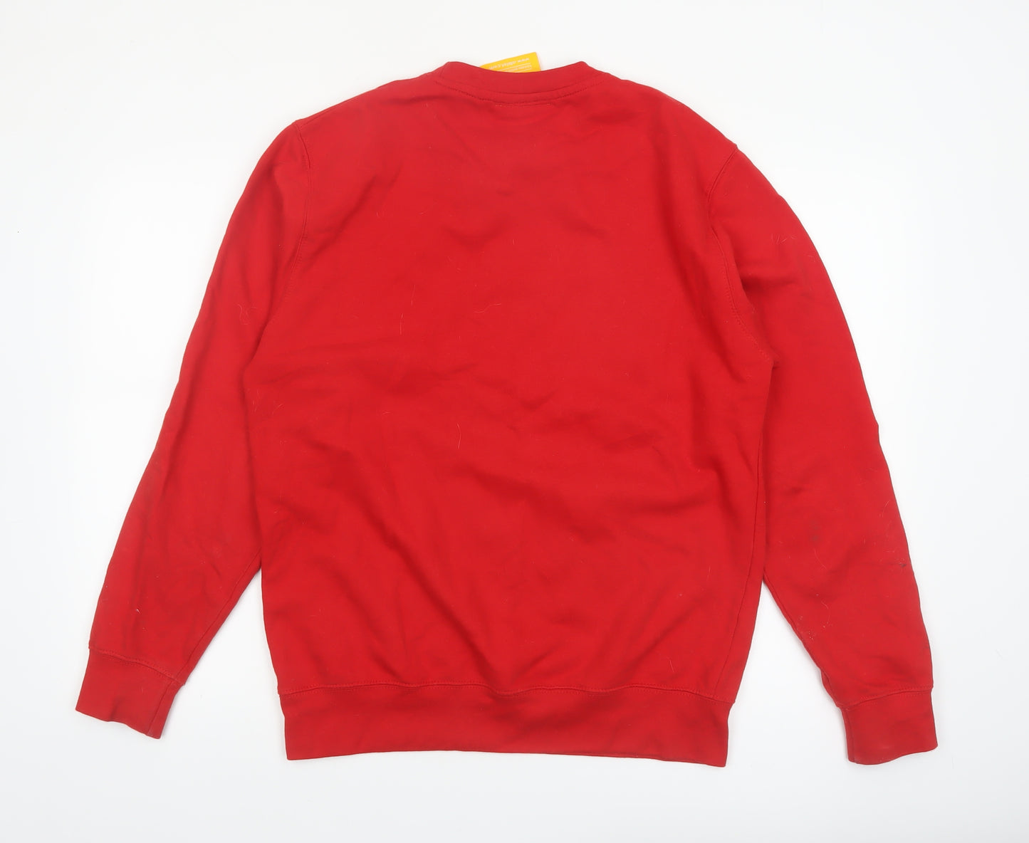 ALLRIOT Men Red Graphic Pullover Sweatshirt M Long Sleeve