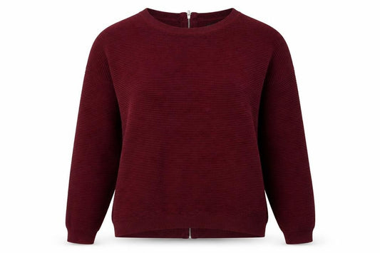 Front view of Next Women Red Sequin Zip Back Knit Jumper, size 12