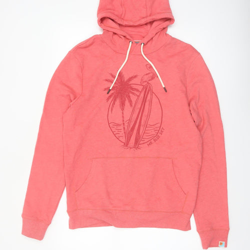 Mr. Blue Sky Men's Pink Pullover Hoodie M Graphic Surf Design
