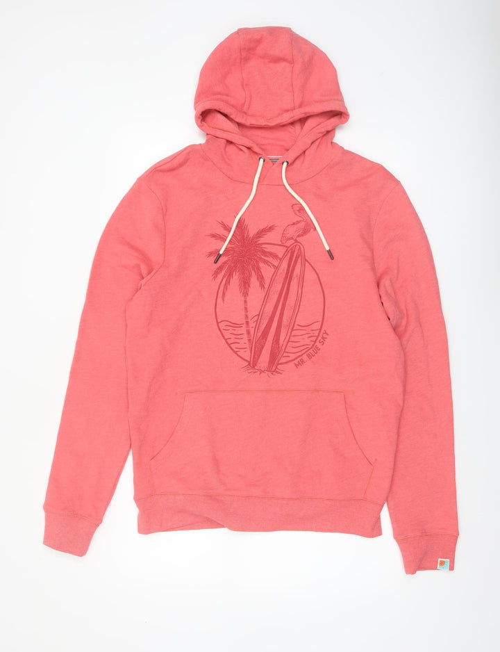 Mr. Blue Sky Men's Pink Pullover Hoodie M Graphic Surf Design