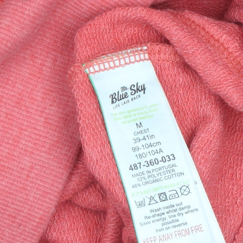 Mr. Blue Sky Men's Pink Pullover Hoodie M Graphic Surf Design
