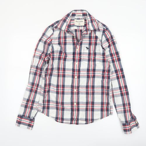 Abercrombie Boys Multicoloured Plaid Long Sleeve Button-Up Shirt XL Cotton