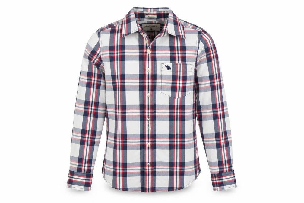 Abercrombie Boys Multicoloured Plaid Long Sleeve Button-Up Shirt XL Cotton