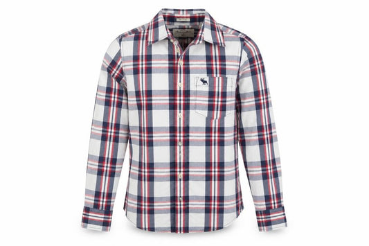 Abercrombie Boys Multicoloured Plaid Long Sleeve Button-Up Shirt XL Cotton