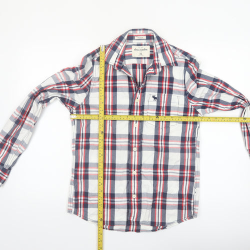 Abercrombie Boys Multicoloured Plaid Long Sleeve Button-Up Shirt XL Cotton